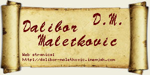 Dalibor Maletković vizit kartica